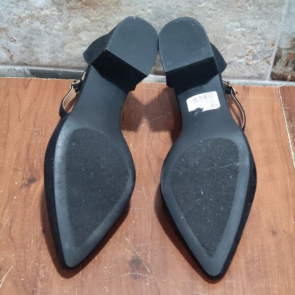 C Est 1946 Womens Ankle Strap Chunky Heel Pointed Toe Pump Dress Shoes Sz 9W - Picture 9 of 13